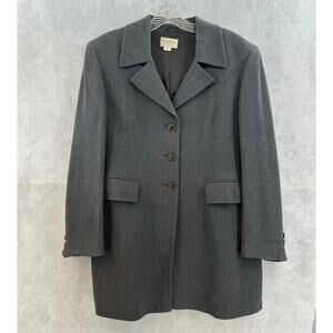 Greta Garbo Collection Womens Size 12 Blazer Wool Blend Gray Made in Italy